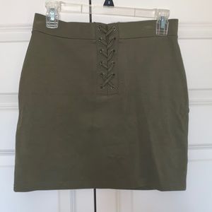 This is a cute olive green pencil shirt.